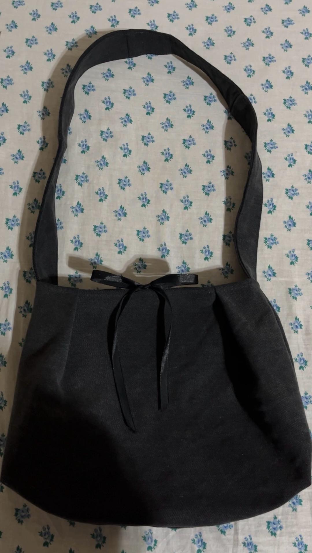 Handmade (ручная работа) тёмно-серая джинсовая сумка — фото 2