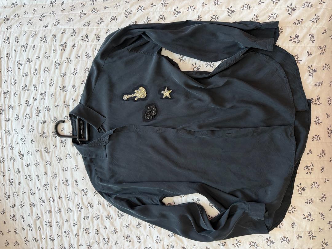 Zara Рубашка черная — фото 2