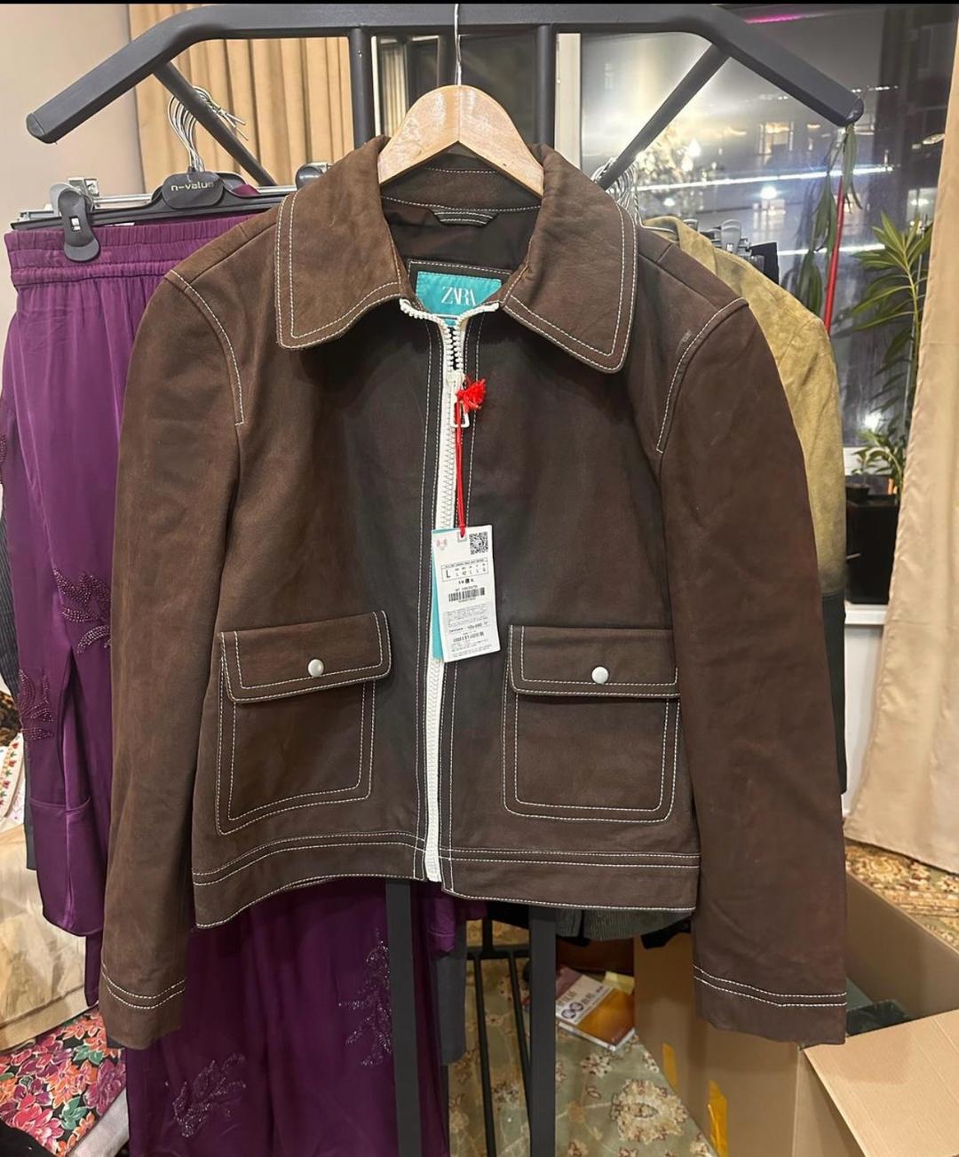 Zara Куртка Zara натуральная замша — фото 2