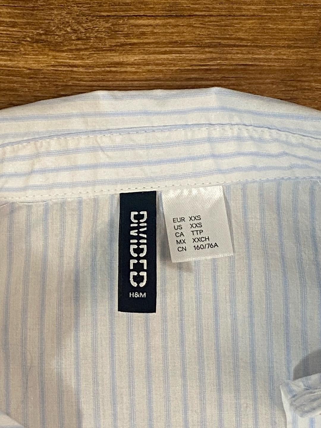 H&M Кроп-рубашка в полоску — фото 2