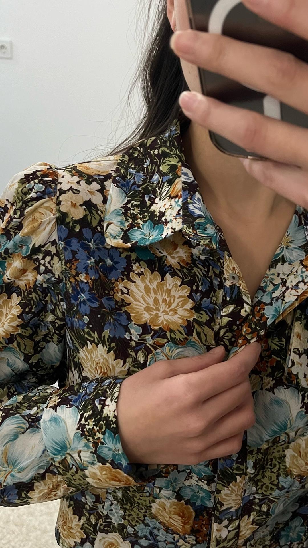 Zara Блузка Zara, цветочный принт. Укороченный — фото 2