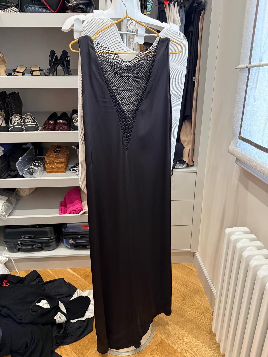 Massimo Dutti Платье макси Massimo Dutti с сетчатой вставкой — фото 2