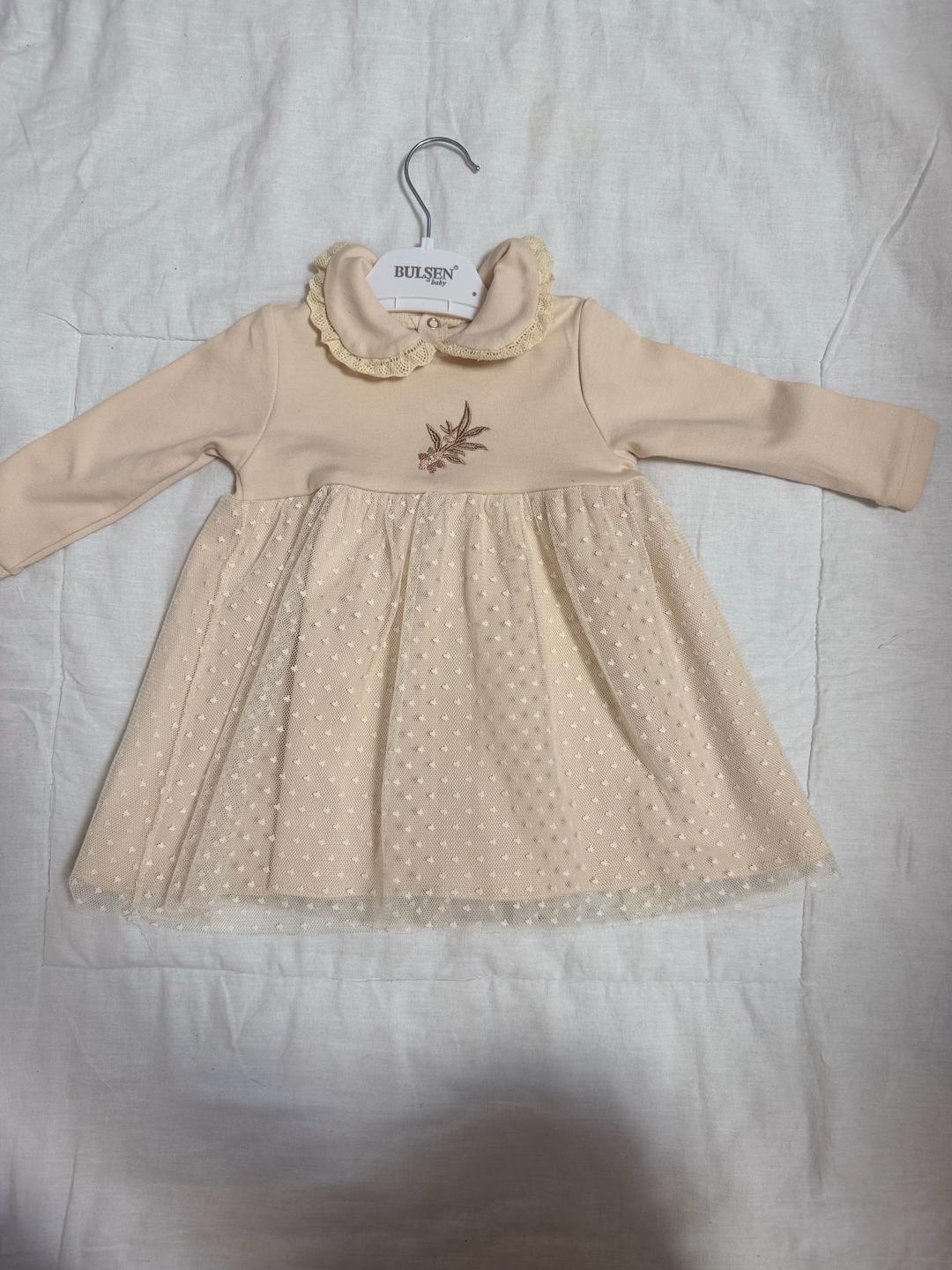 bulsen baby Платье BULSEN 8р/6-9м + повязка + колготки: пудра, сет — фото 2