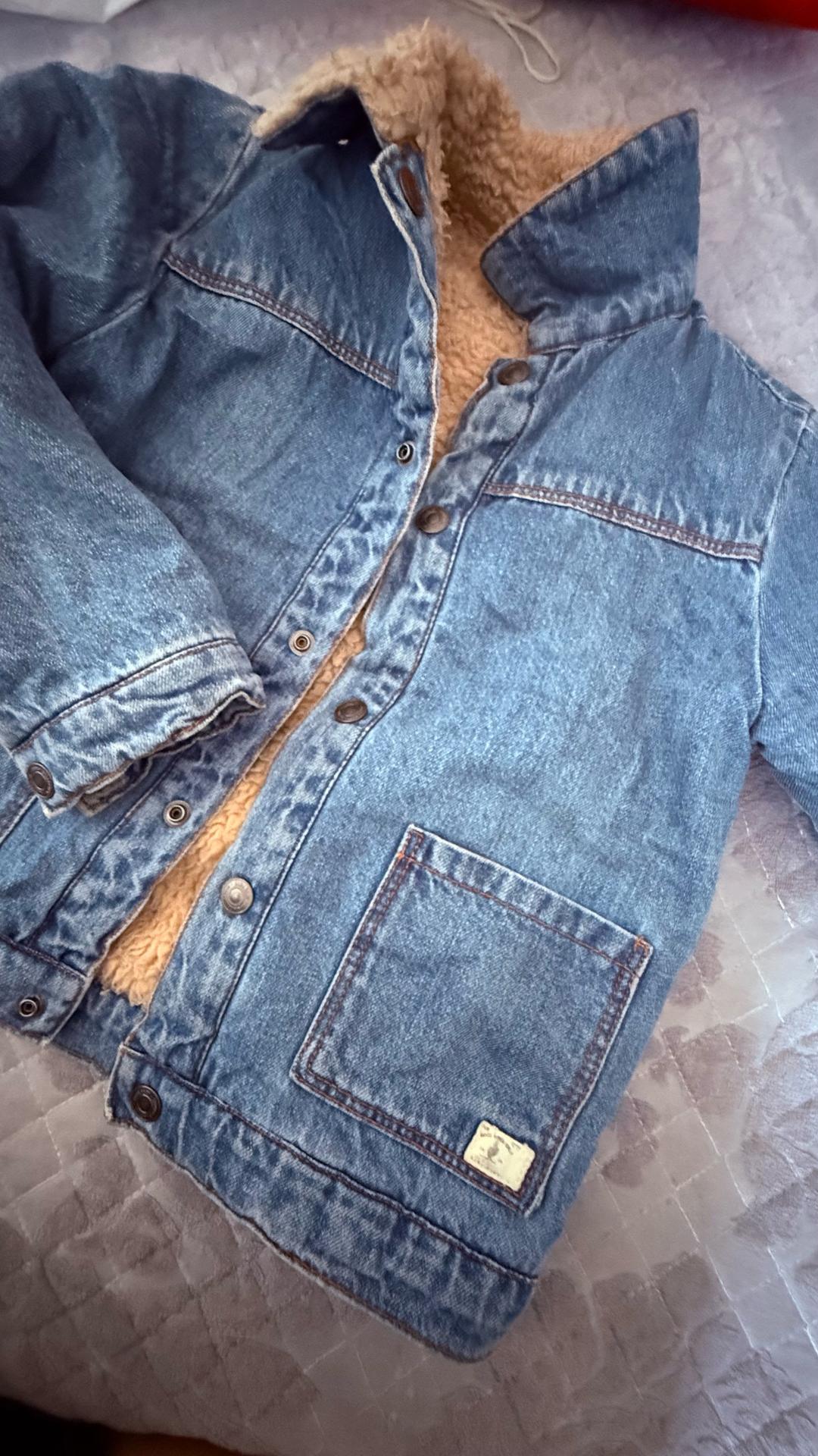 Zara Двусторонняя джинсовая куртка с мехом ZARA — фото 2
