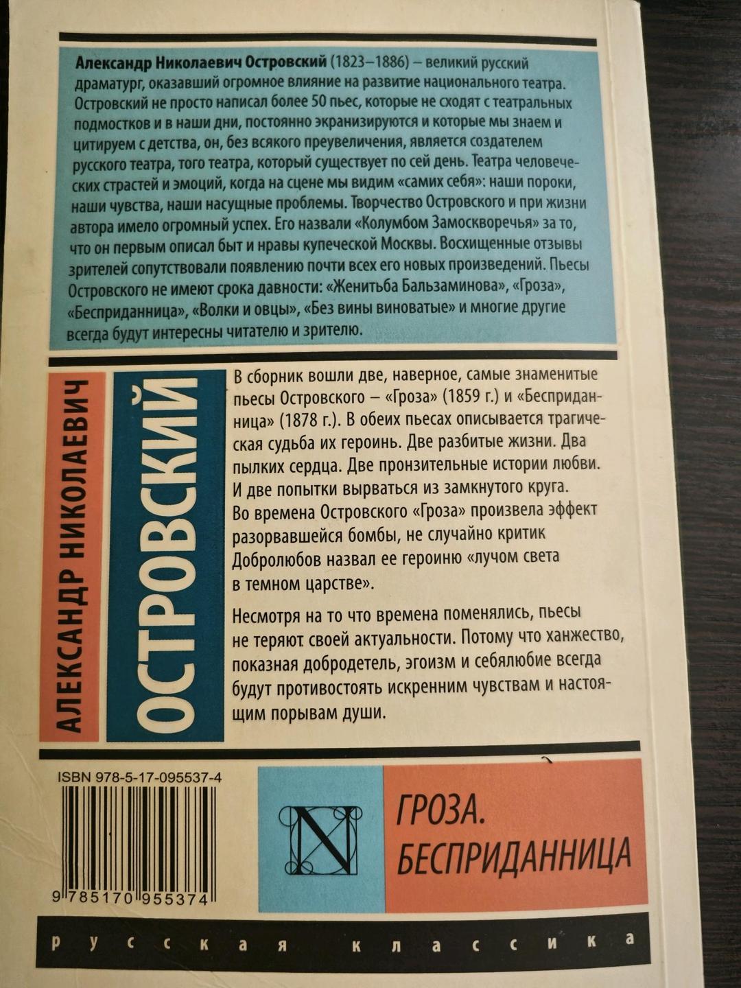 Островский А.Н. Книга Островский А.Н. Гроза. Бесприданница — фото 2
