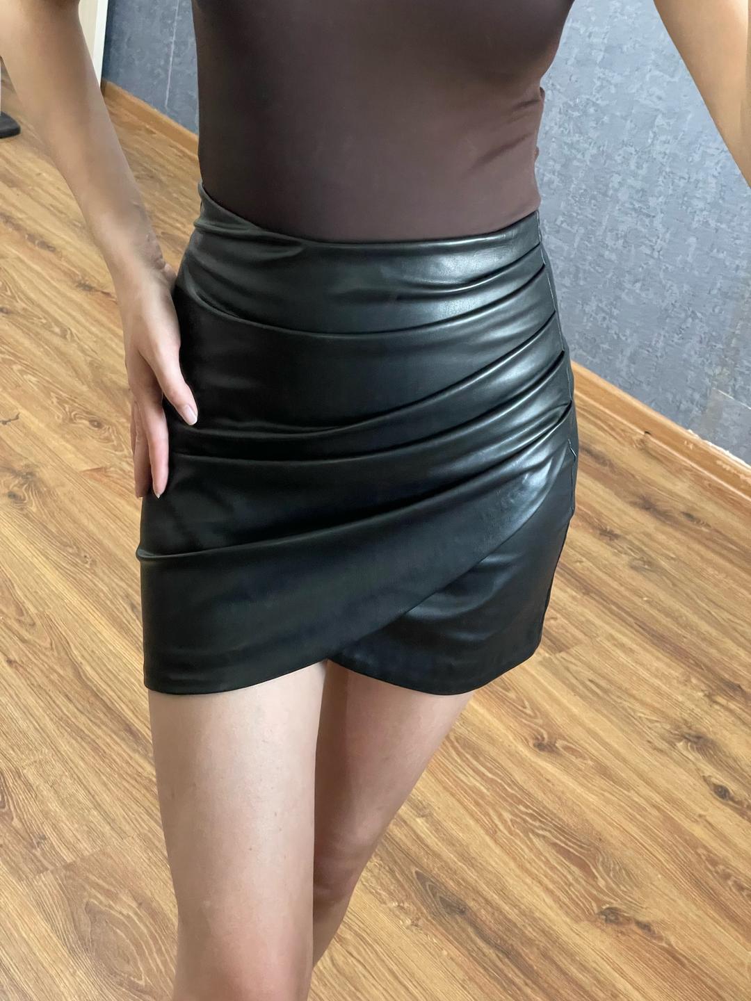 Zara Юбка кожаная — фото 2