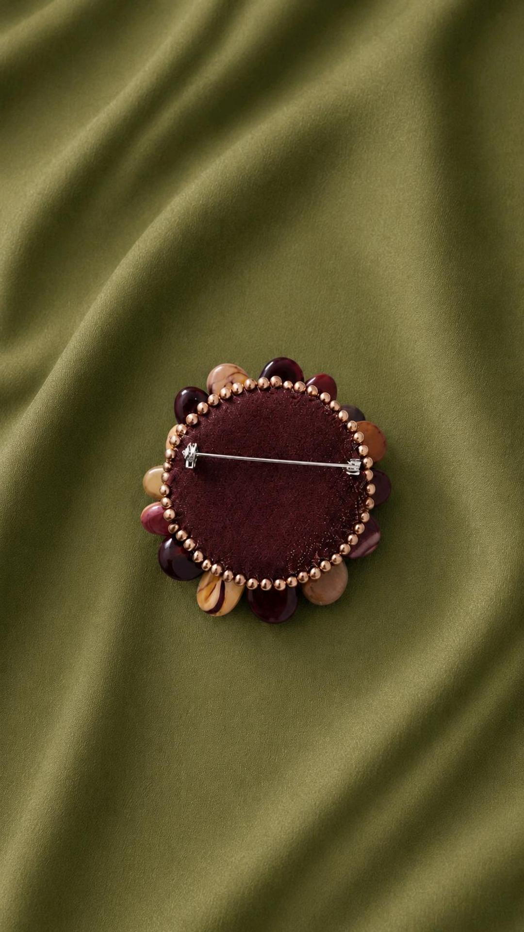 Handmade (ручная работа) Брошь из мукаита яшмы — фото 2