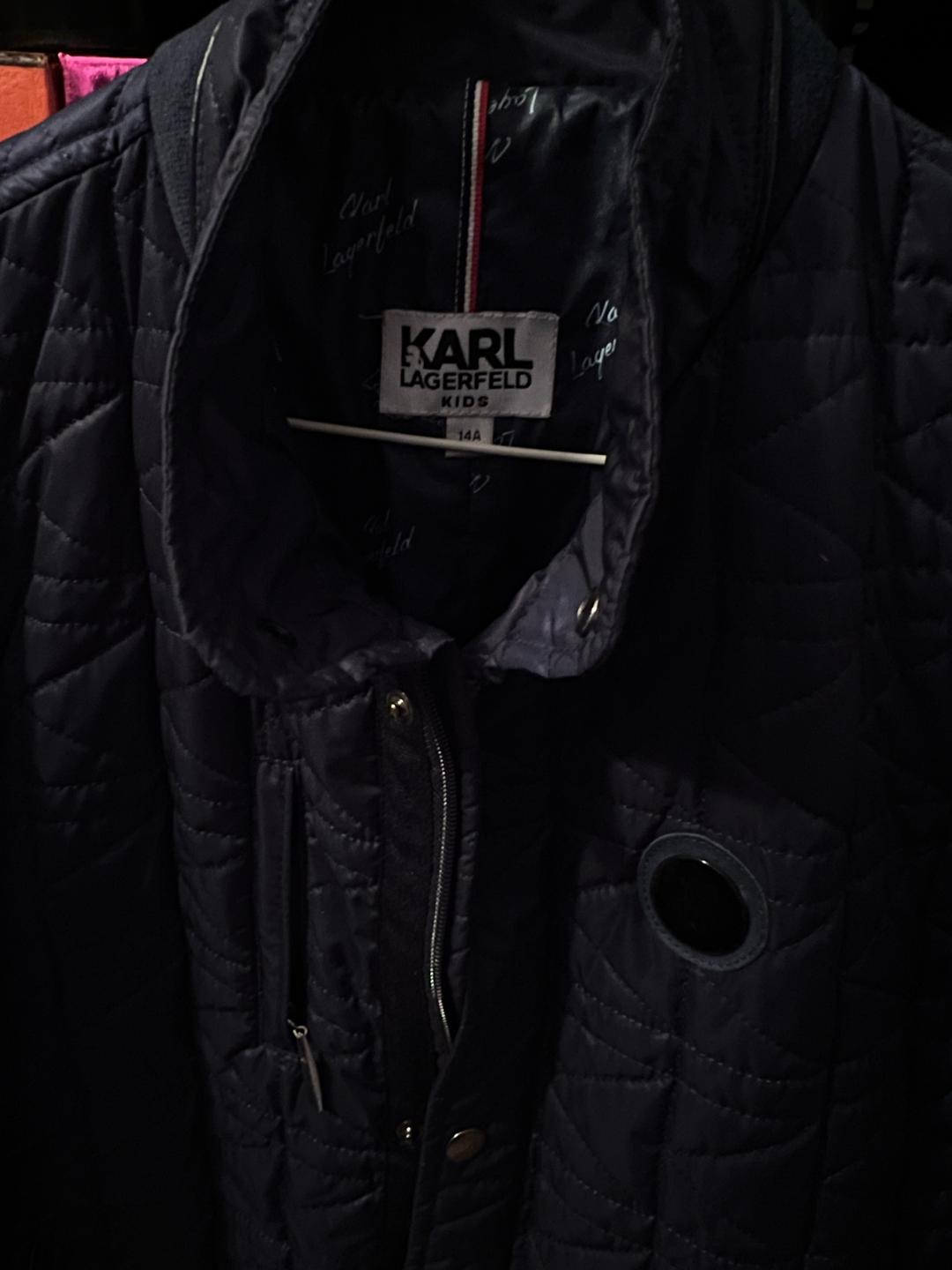 Karl Lagerfeld Karl Legerfeld kids темно-синяя куртка — фото 2