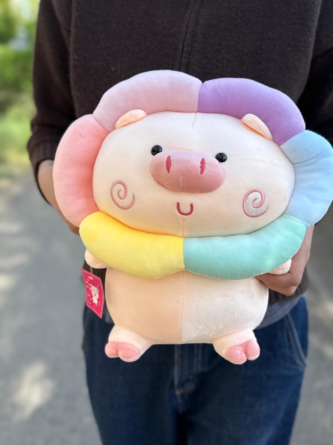 Мягкая игрушка свинка в костюме цветка — фото 2