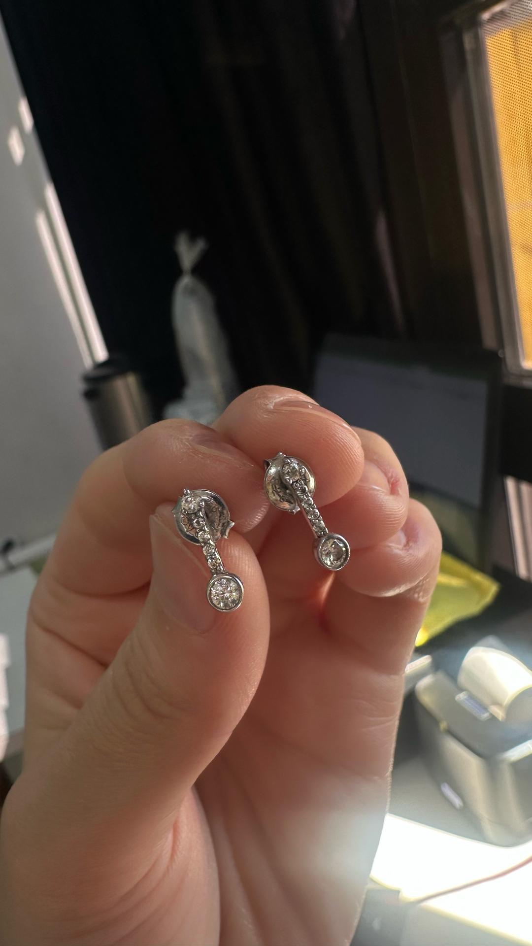 LOVCAT BIJOUX Серьги-гвоздики серебряные со вставками — фото 2