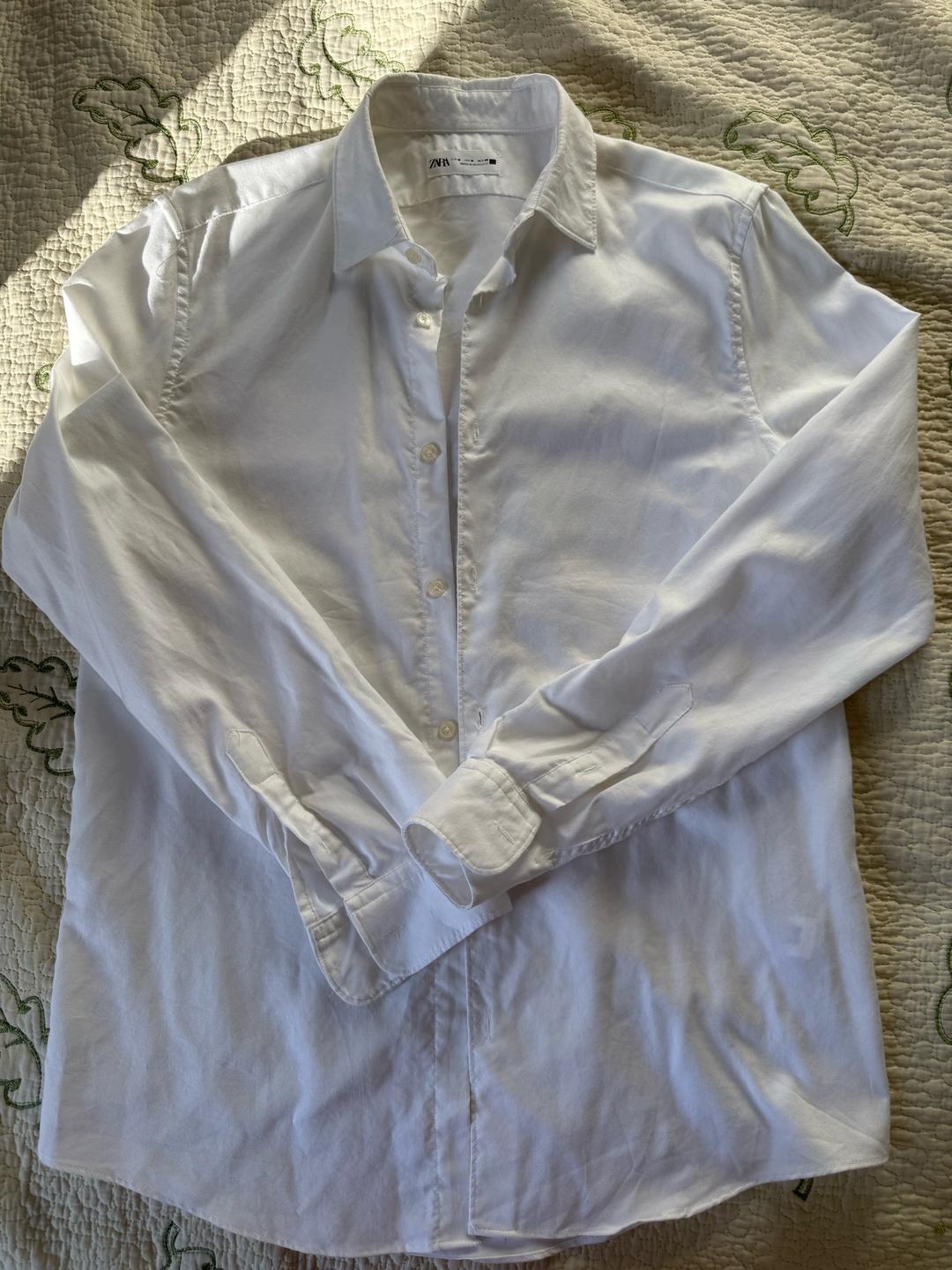Zara Мужская белая рубашка ZARA — фото 2
