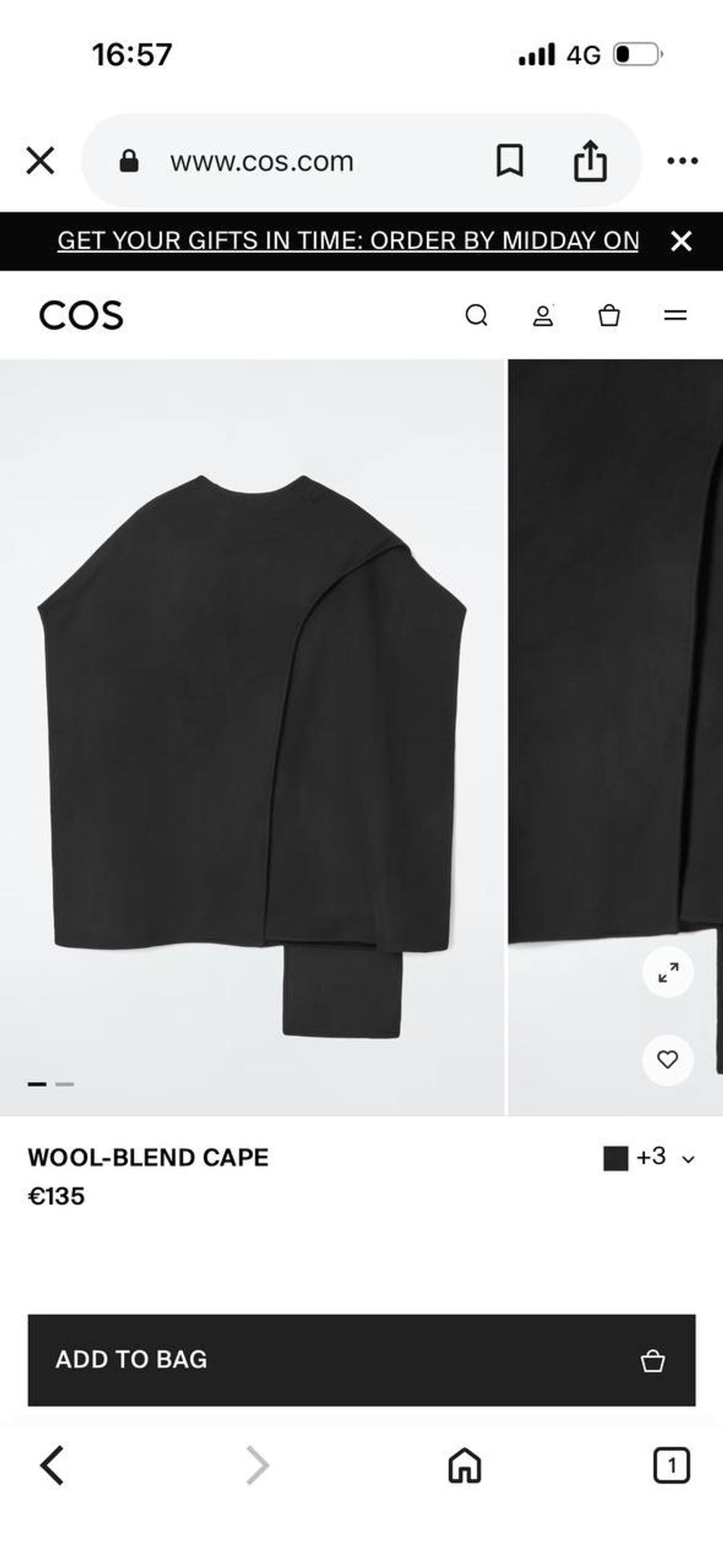 COS Черный кейп COS — фото 2