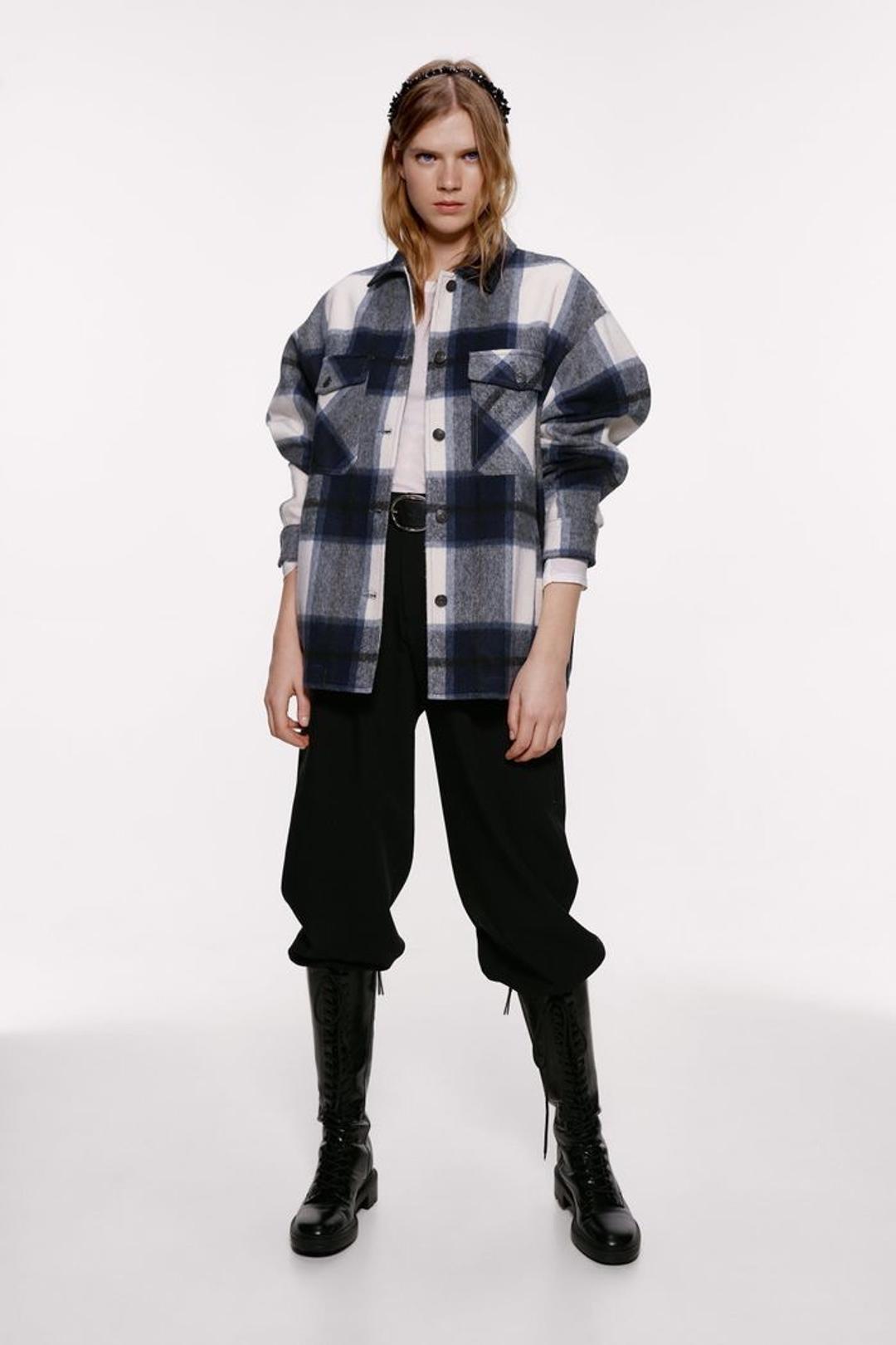 Zara Рубашка-куртка ZARA в клетку — фото 2