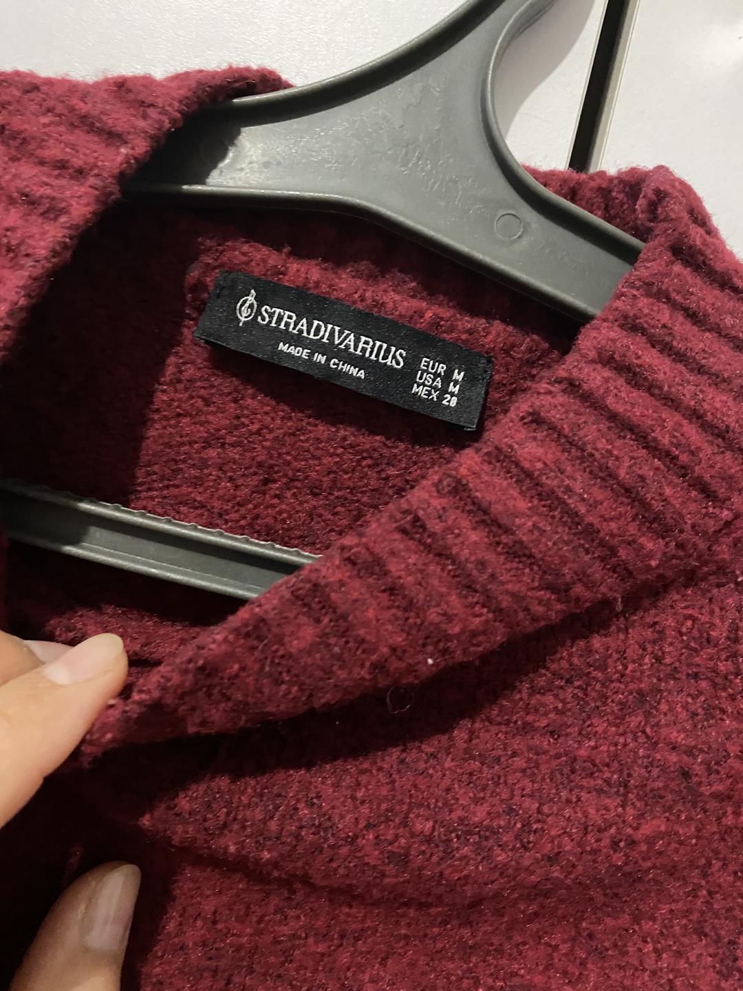 Stradivarius Малиновая теплая кофта — фото 2