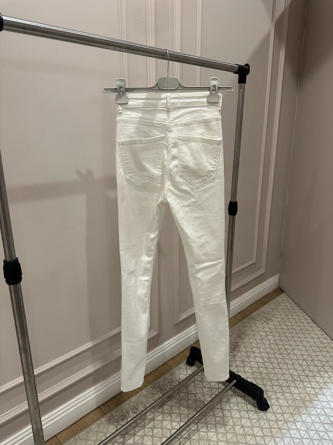 Zara Скинни джинсы Zara белые — фото 2