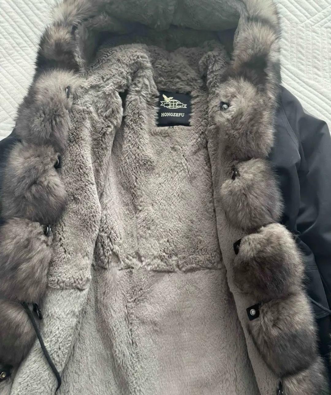 Нет бренда Черное куртка парка — фото 2