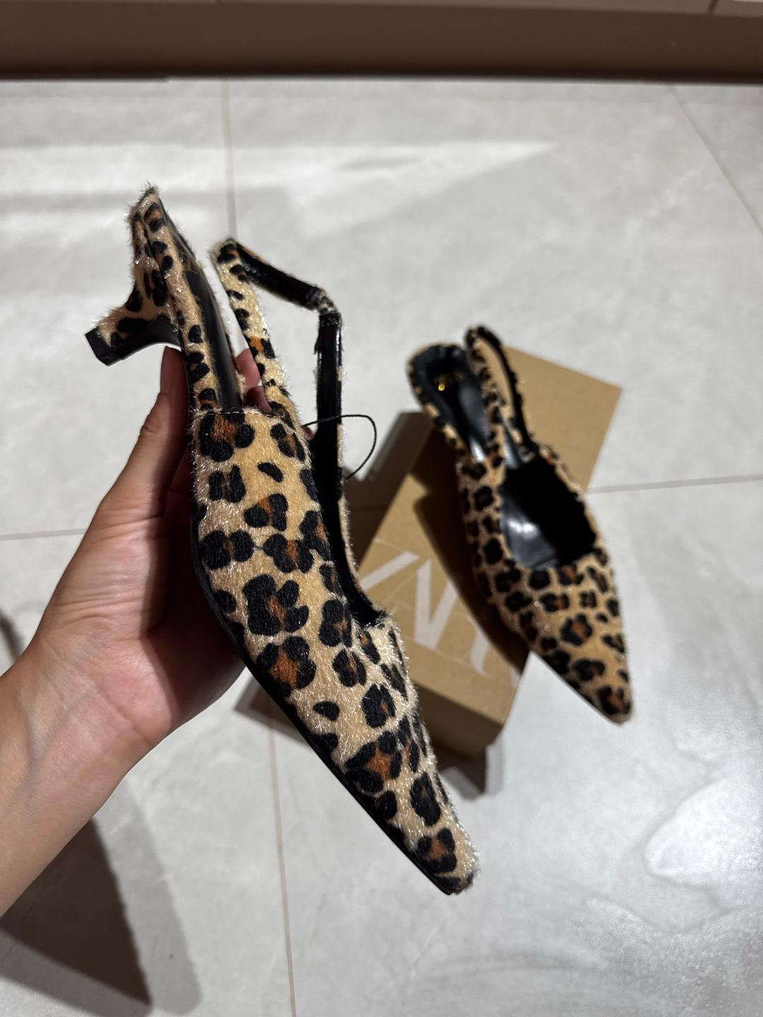 Zara Туфли Zara слингбэки леопардовые — фото 2