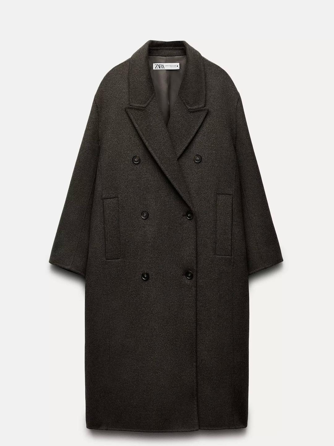 Zara Двубортное и  двустороннее пальто из смесовой шерсти — ZW COLLECTION — фото 2
