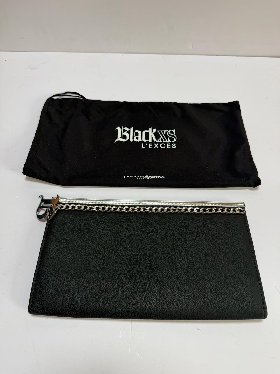 Нет бренда Клатч Paco Rabanne Black XS, чёрный, стильный, с чехлом — фото 2