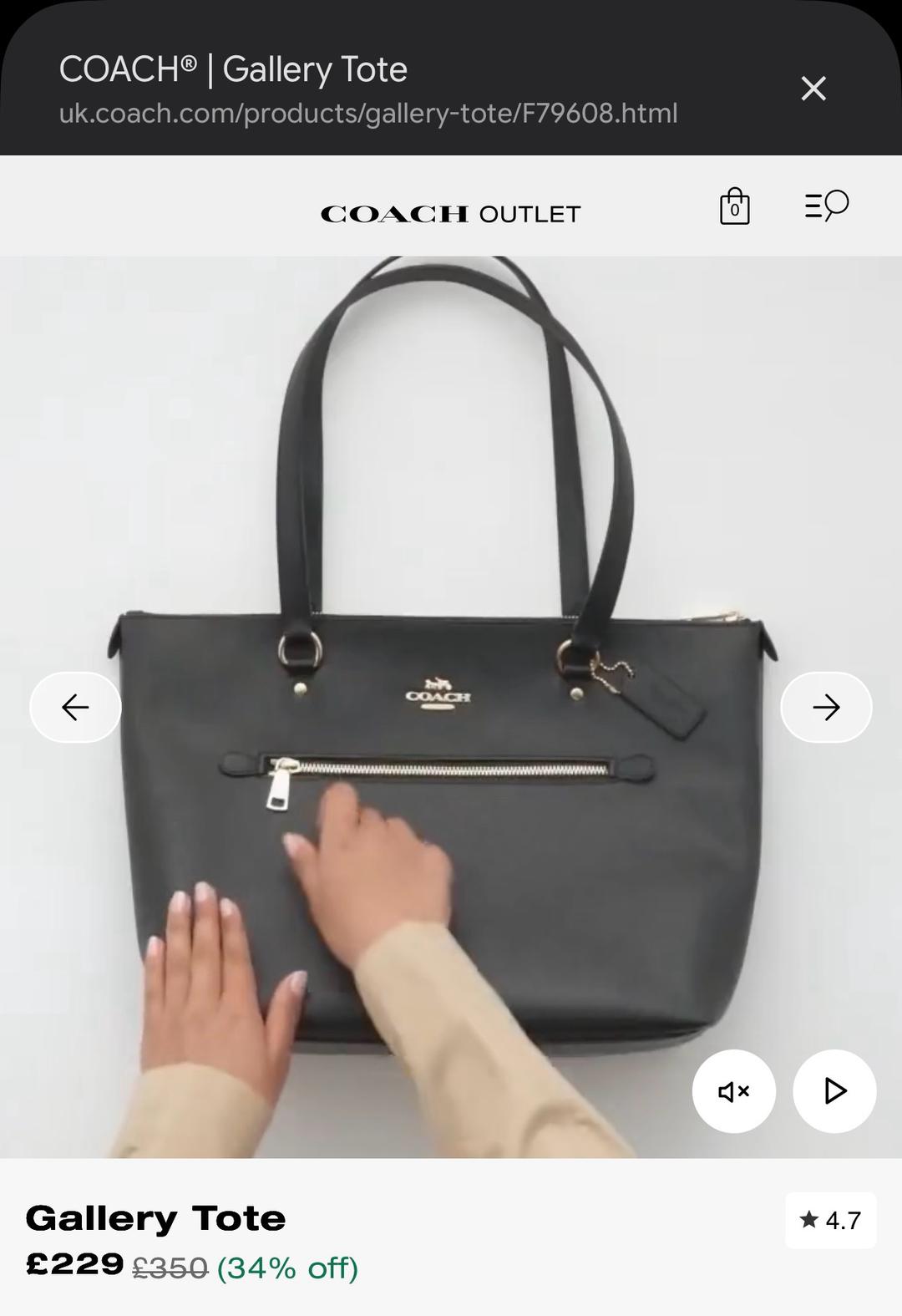 Coach Сумка Coach Gallery Tote (Crossgrain Leather) (оригинал, натуральная кожа) — фото 2