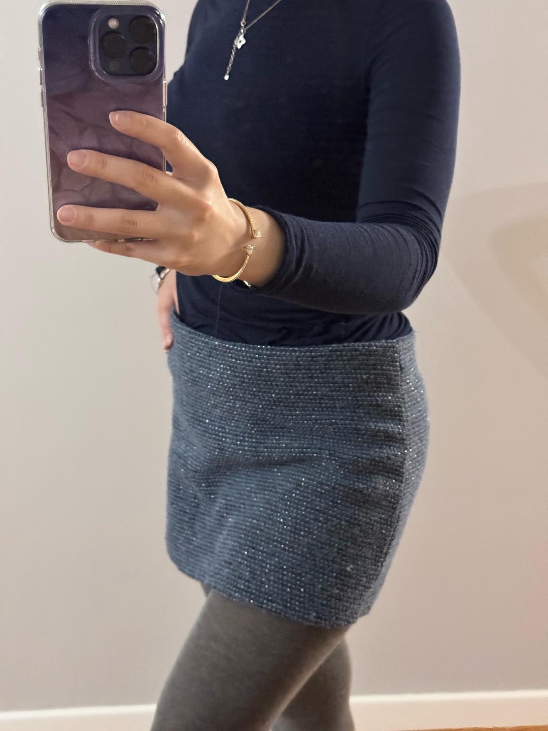 Zara Мини-юбка из твида zara — фото 2