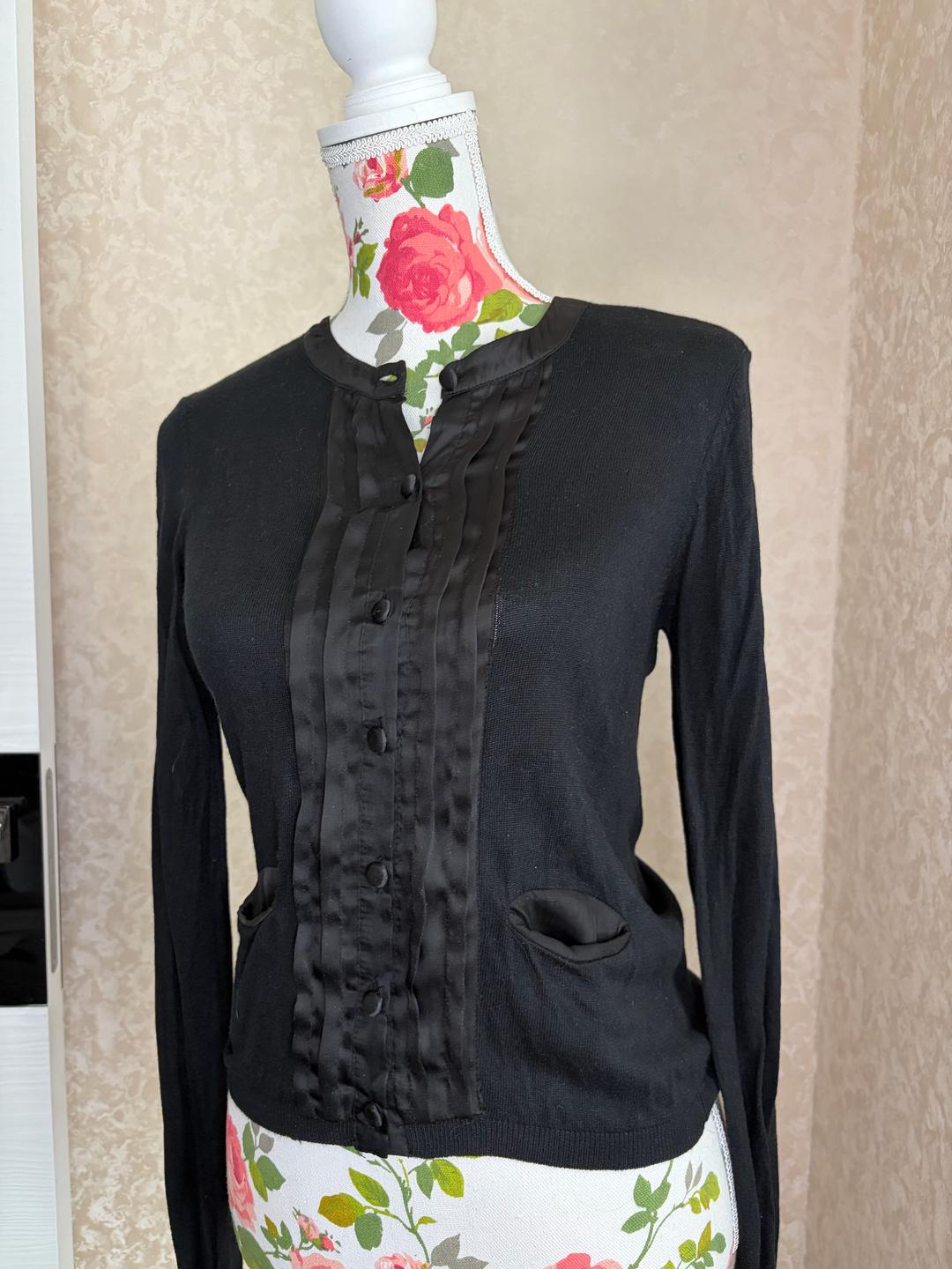 Mango Женский трикотажный кардиган / кофта Mango Suit с атласной отделкой — фото 2