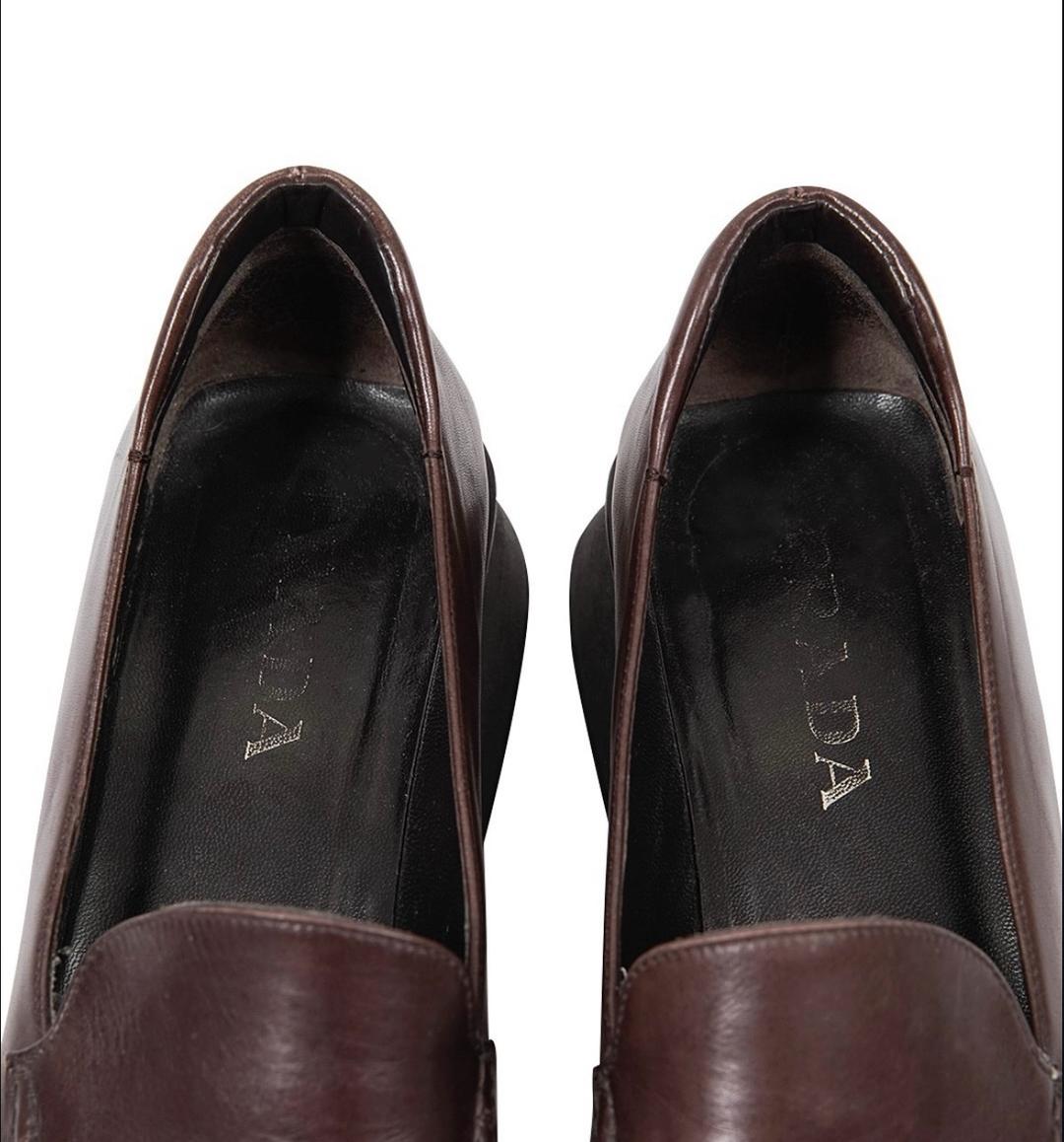 Prada Лоферы PRADA на платформе — фото 2
