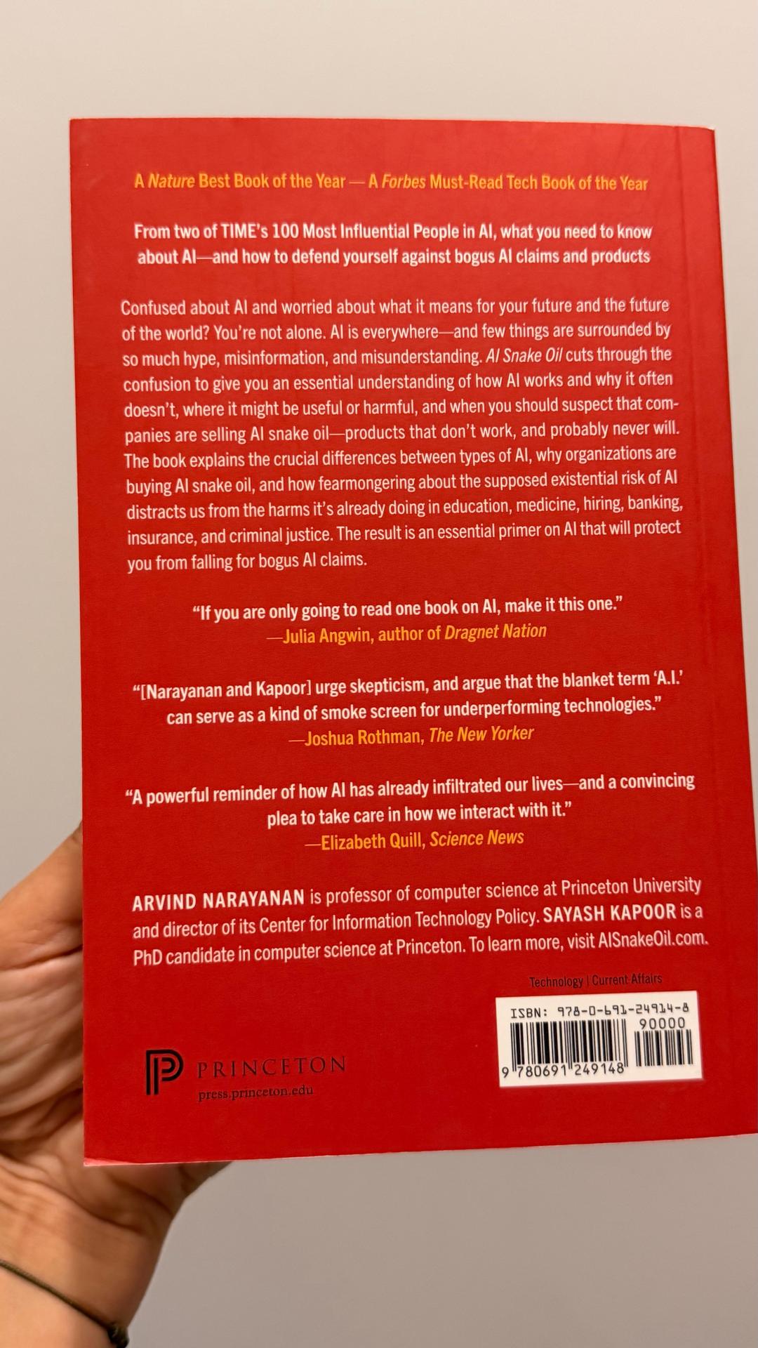 Arvind Narayanan, Sayash Kapoor Книга AI Snake Oil — фото 2