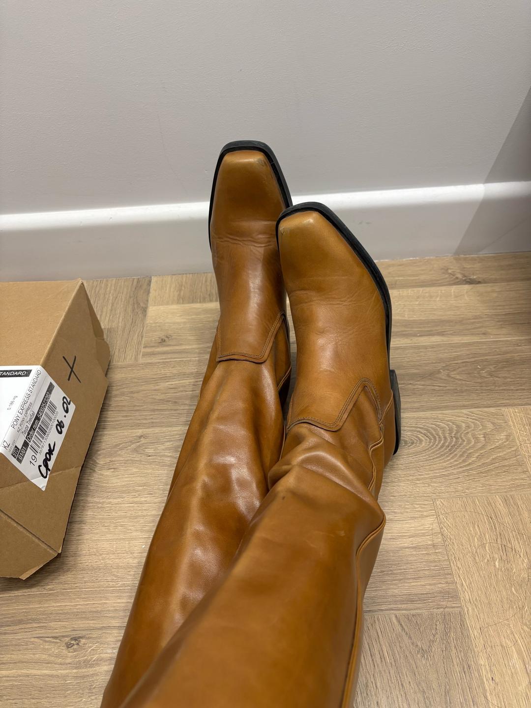 Zara Кожаные сопоги — фото 2
