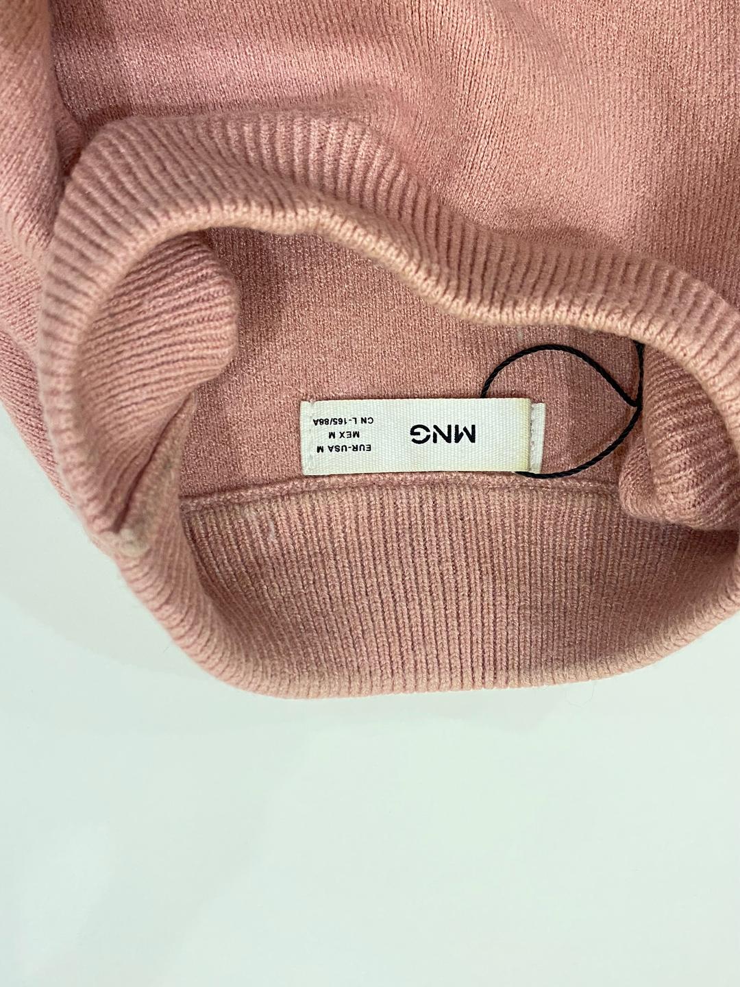 Mango Свитер Mango в стиле колор-блок, розово-бордовый — фото 2