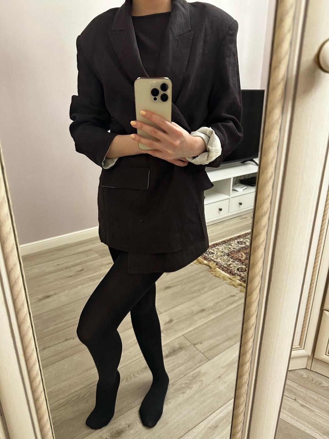 Zara Пиджак свободного кроя из льна — фото 2