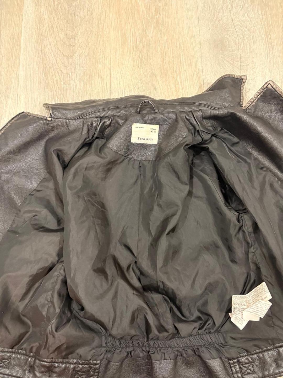 Zara Кожанная куртка детская — фото 2