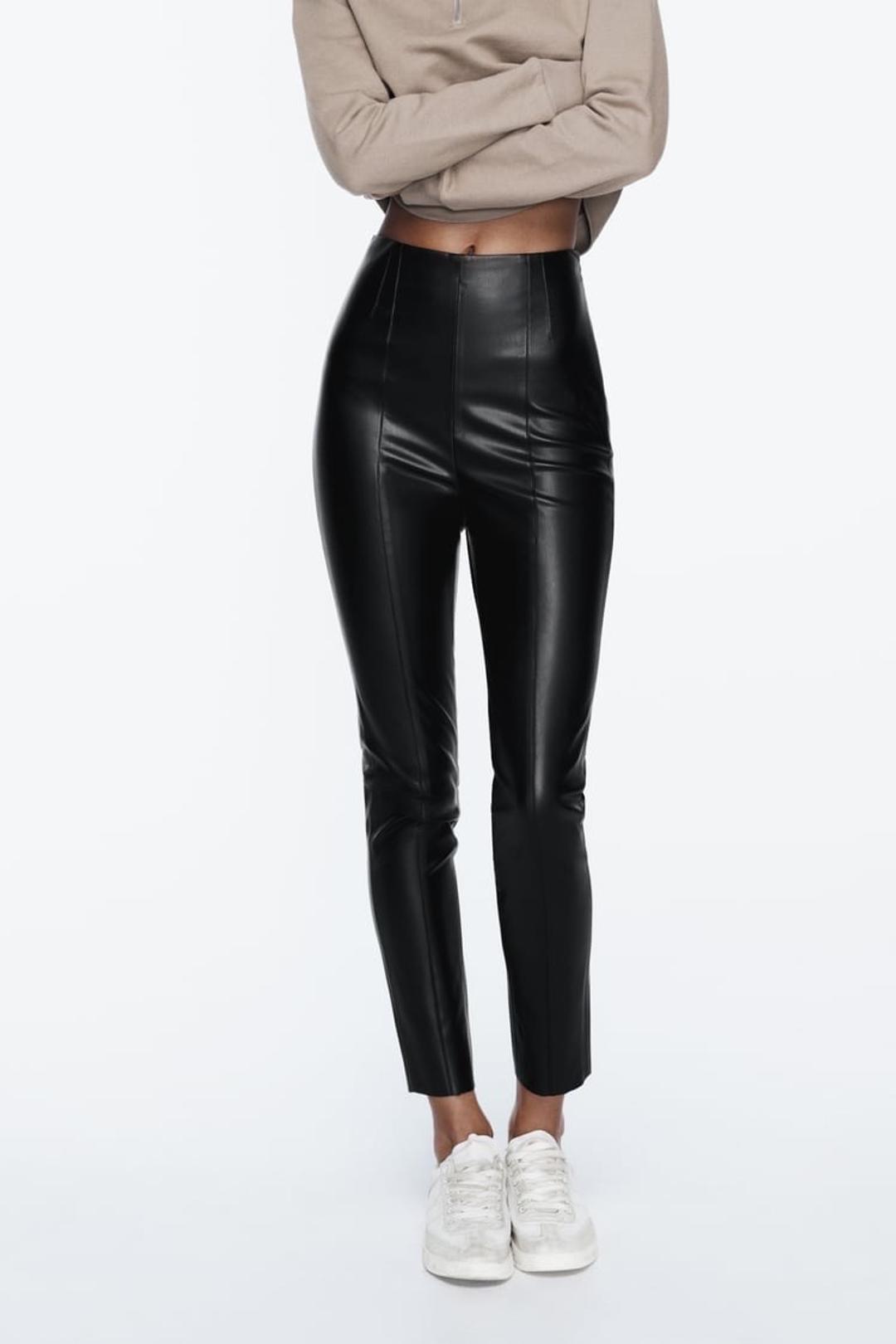 Zara Кожаные лосины zara — фото 2
