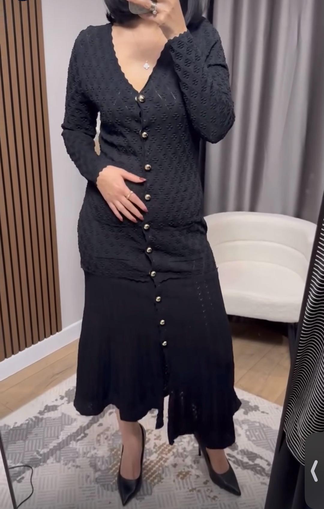 Нет бренда Трикотажное платье на пуговицах — фото 2