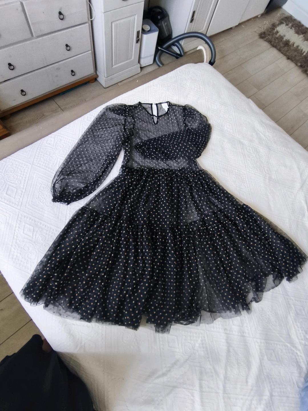 H&M Чёрное прозрачное платье H&M без подклада — фото 2