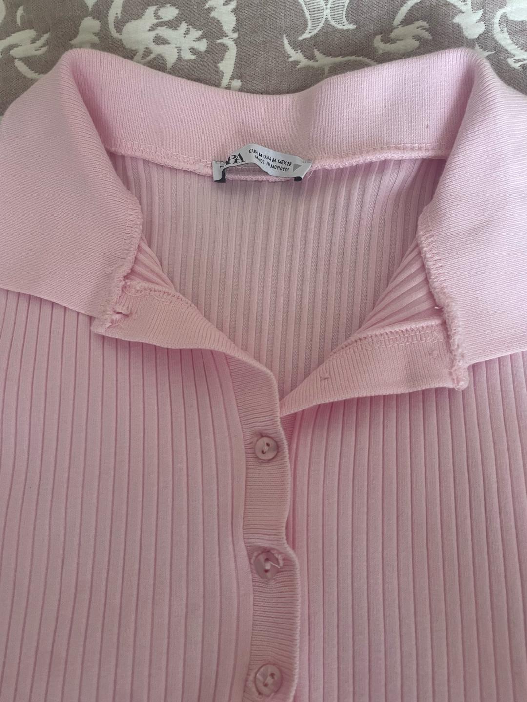 Zara Футболка поло ZARA в рубчик — фото 2