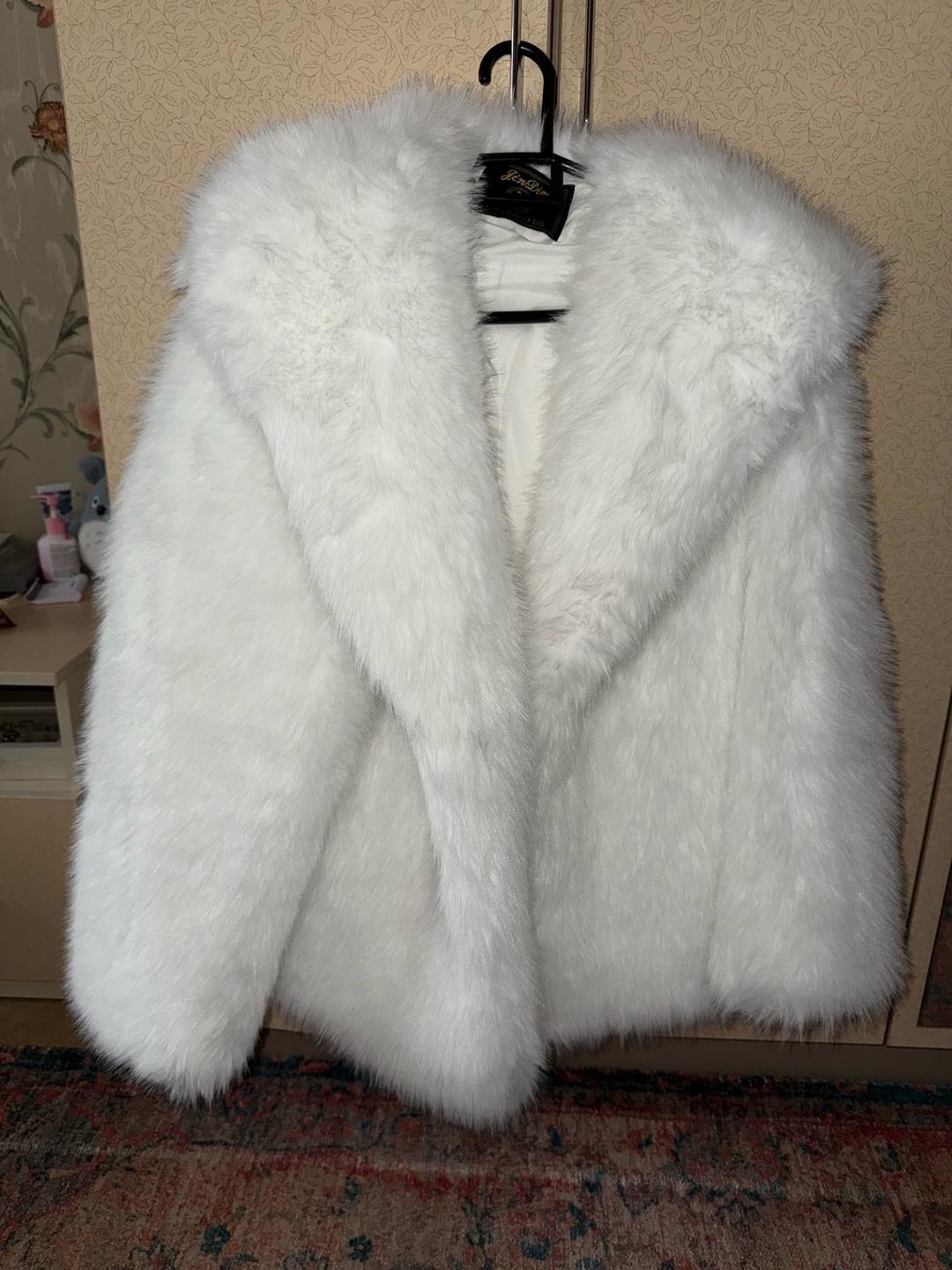 Jin diaofur Белая эко-шубка из Гуанчжоу — фото 2
