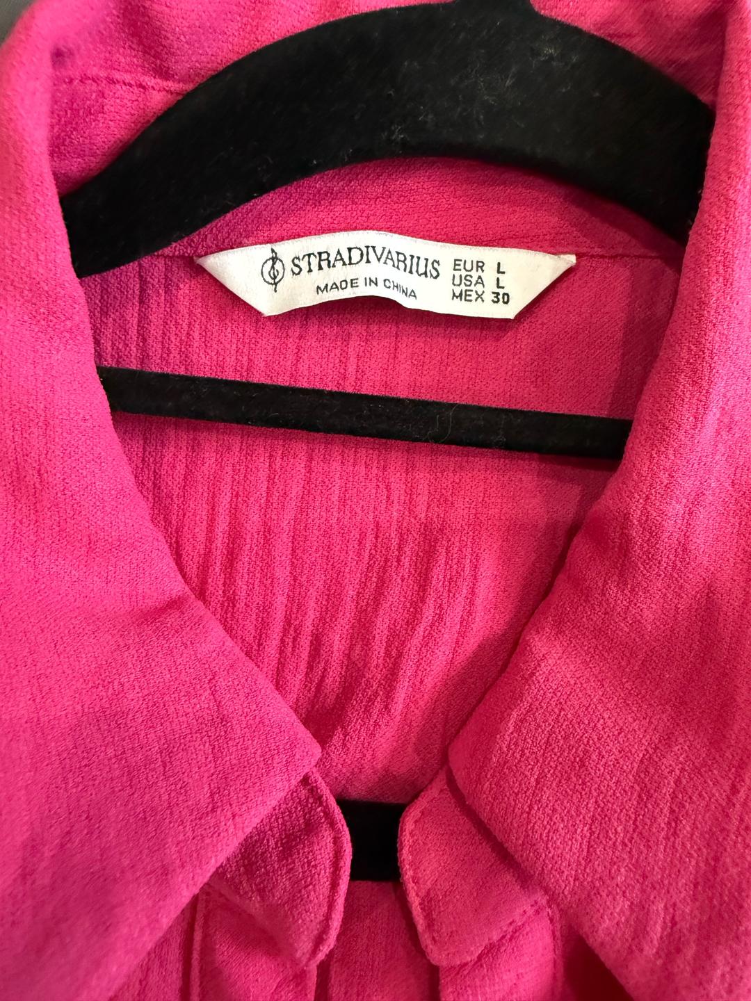 Stradivarius Платье фуксия — фото 2