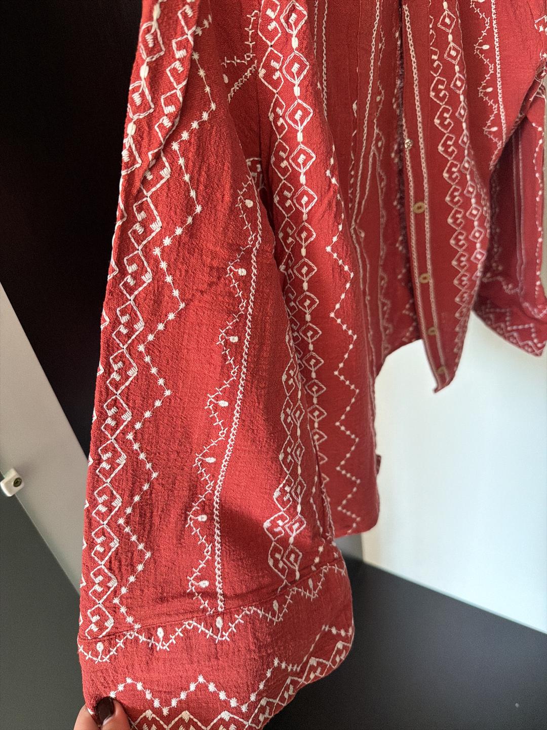 Zara рубашка с вышивкой Зара — фото 2