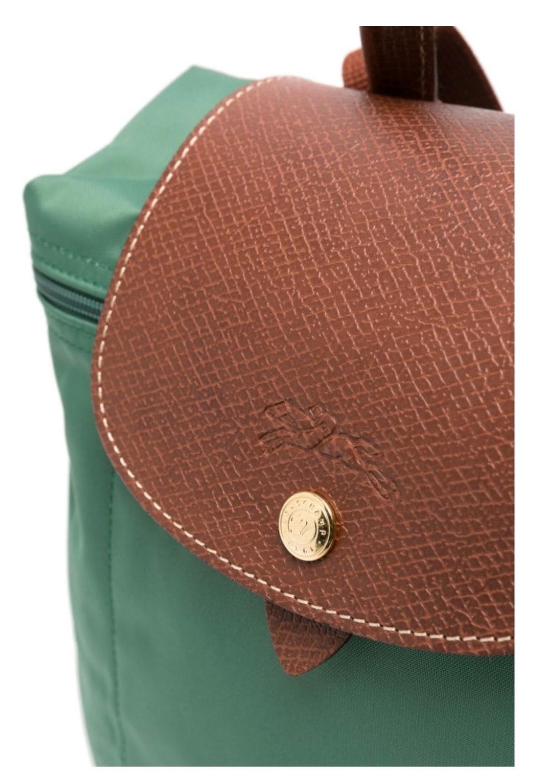 Longchamp Рюкзак Longchamp натуральная кожа, хлопок зеленый, коричневый — фото 2