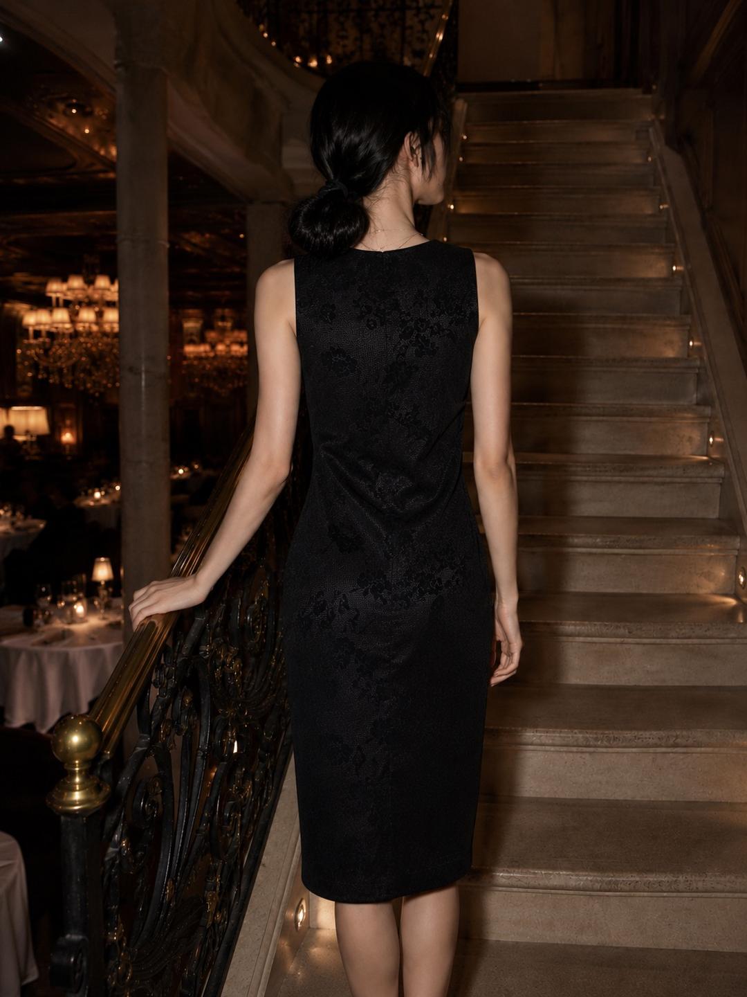 Berjer Элегантное жаккардовое платье миди Black Elegance — фото 2