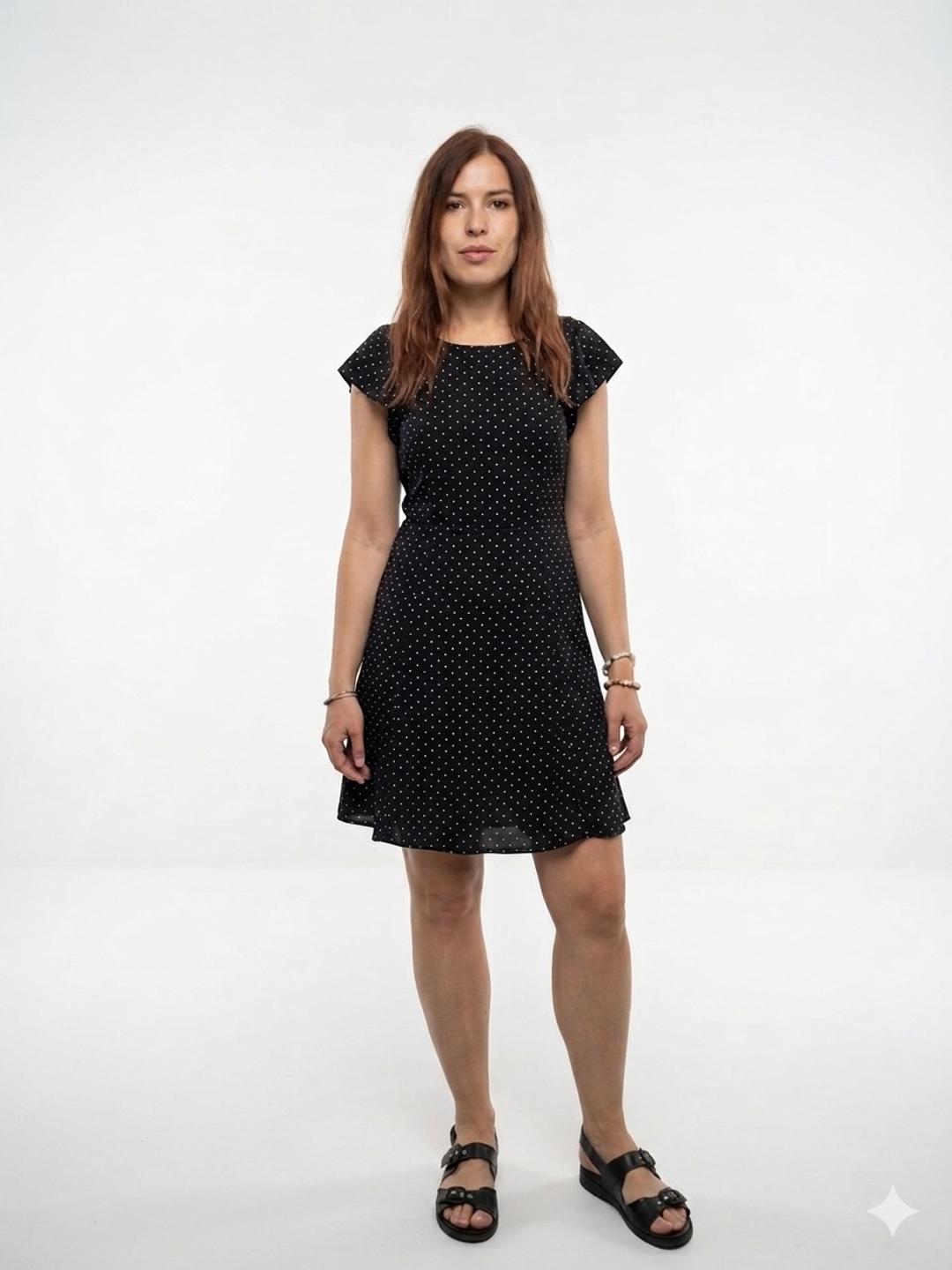 H&M Французский шик:идеальное платье в горошек Mini skater polkadot dress — фото 2