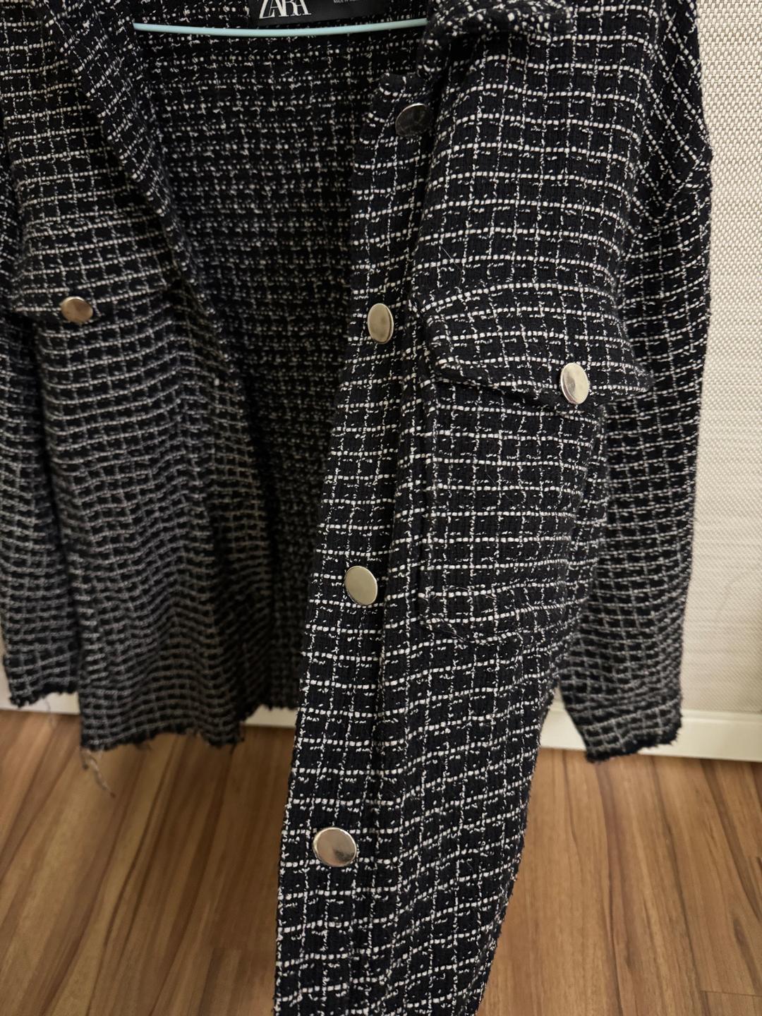 Zara ZARA твидовый жакет-рубашка в клетку — фото 2