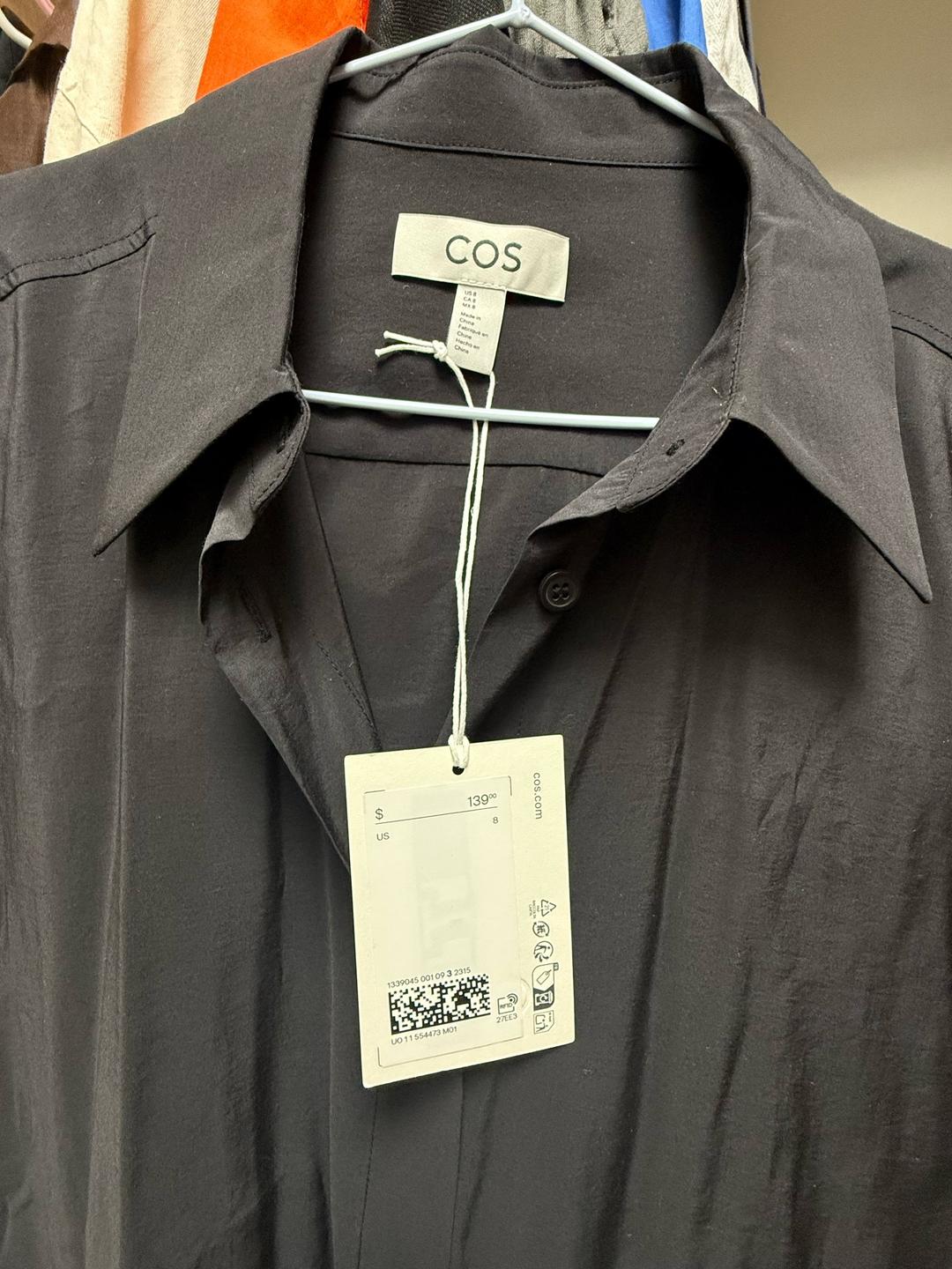 COS Платье-рубашка COS на пуговицах  черная — фото 2