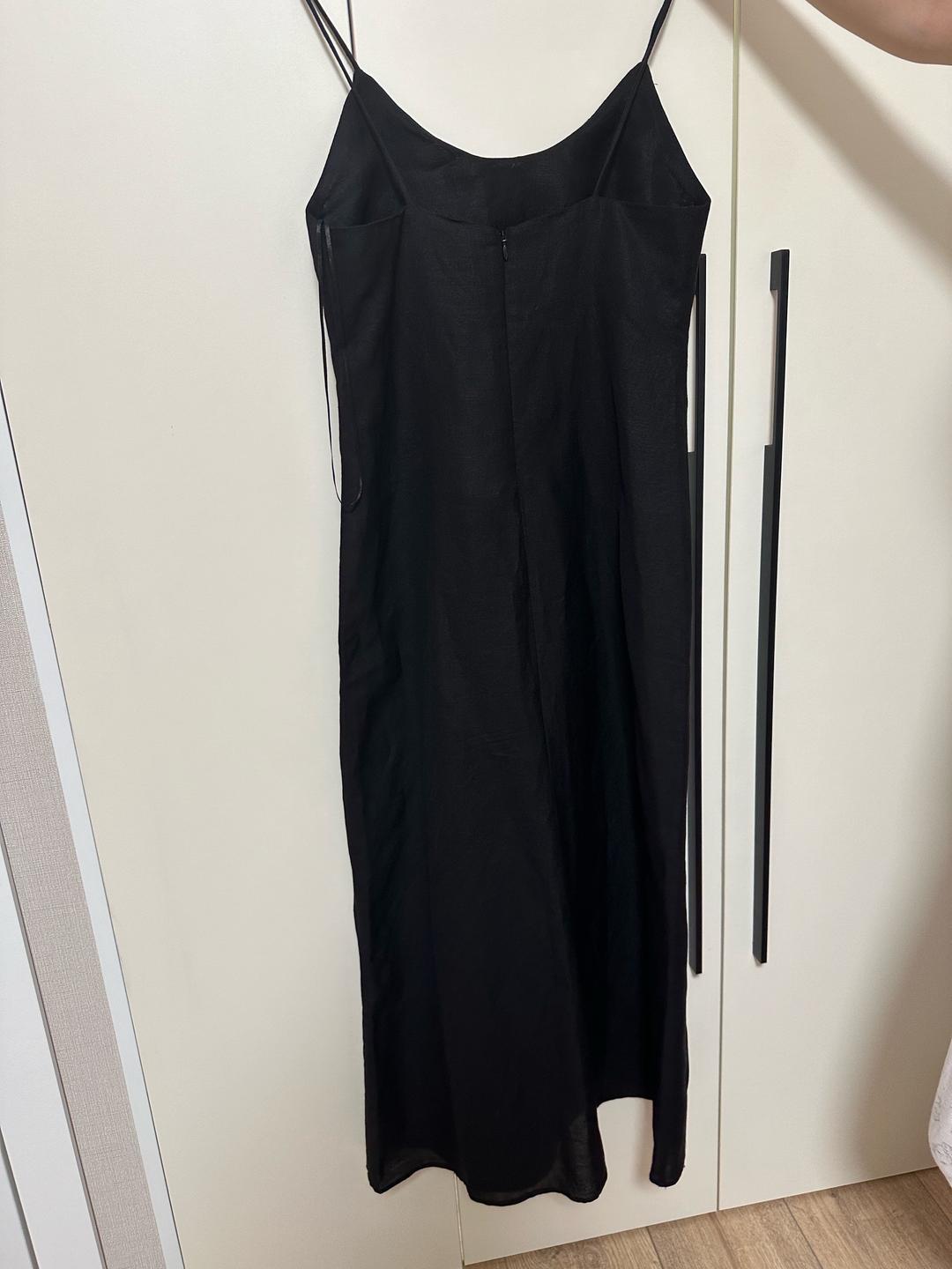 Zara Черное льняное платье ЗАРА — фото 2