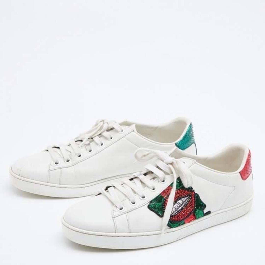 Gucci Кеды gucci white new ace lips Лимитированная коллекция — фото 2