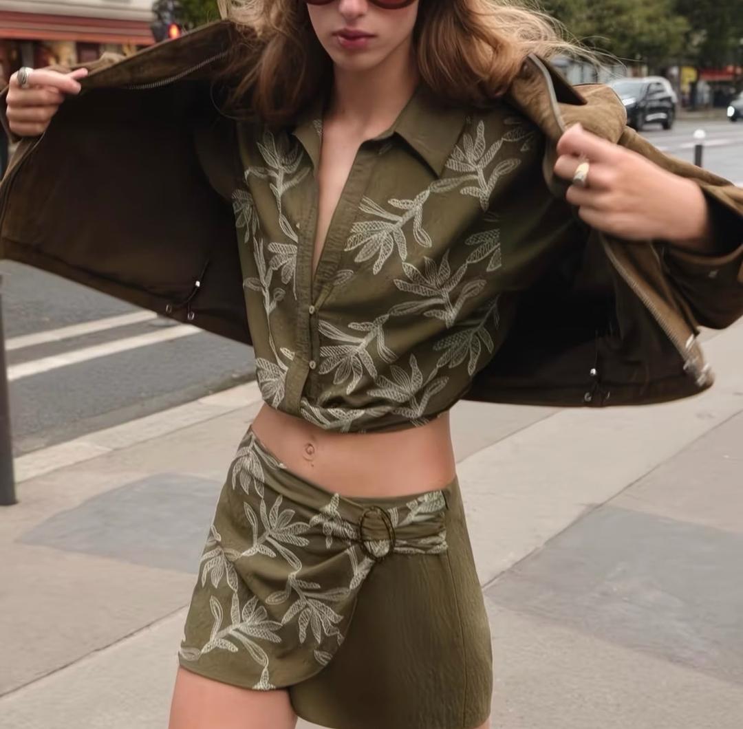 Zara Летний костюм юбка - шорты zara — фото 2