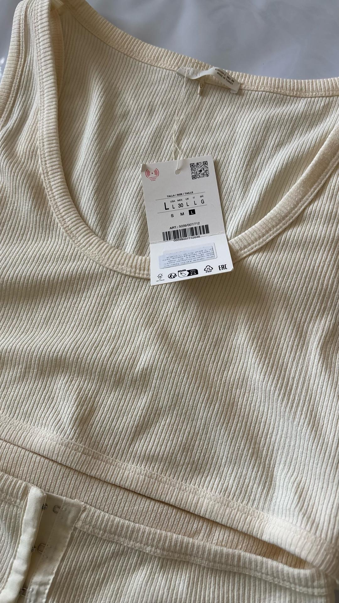 Zara Топ в рубчик с вырезом на крючках — фото 2