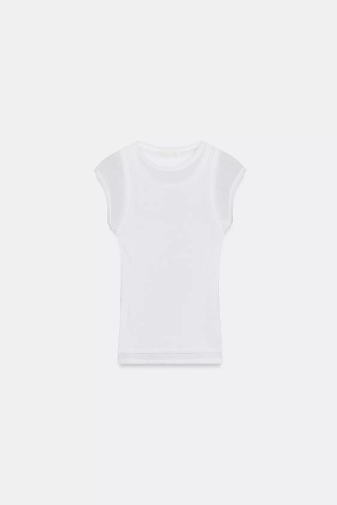 Zara Новая двухслойная футболка майка Zara Supima (S) — фото 2