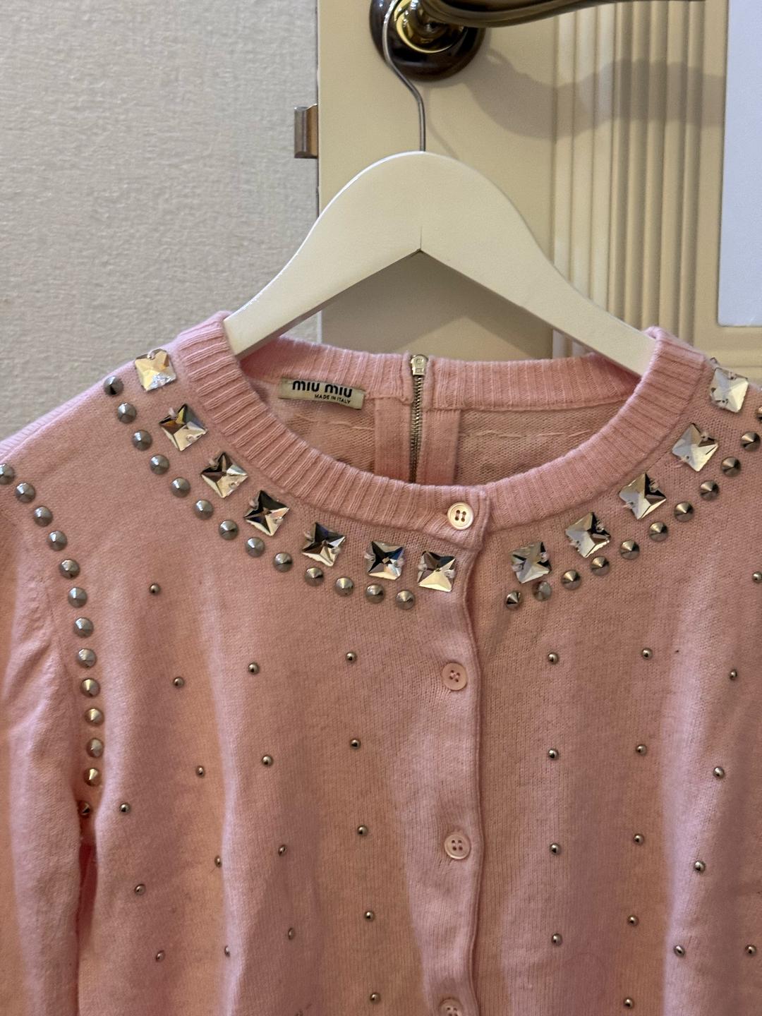 Нет бренда Кардиган Miu Miu с декором — фото 2